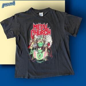 Vtg 80s Metal Church T-Shirt Fake Healer Blessings Tour